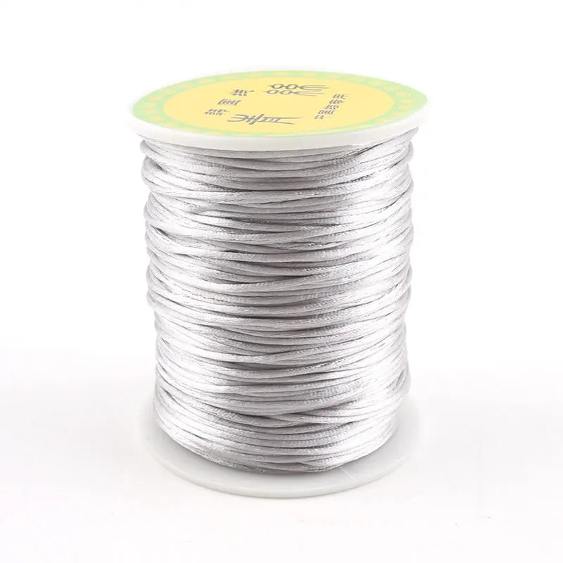 1pc 1mm 80m Satin Silk Rope Nylon Cord Colorful Baby Teether Accessories Teething Necklace Rattail Cord DIY Tool Toys Baby Purest Peak